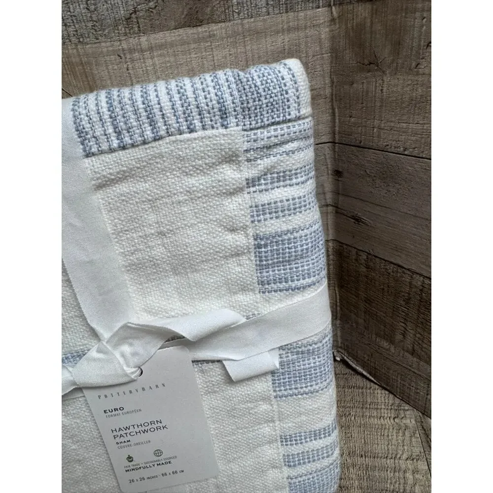 NWT Pottery Barn Hawthorn Patchwork Shams Euro